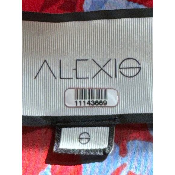 Alexis Danijela Silk Red Floral Button‑Front Cape Blouse Small - Picture 6 of 6